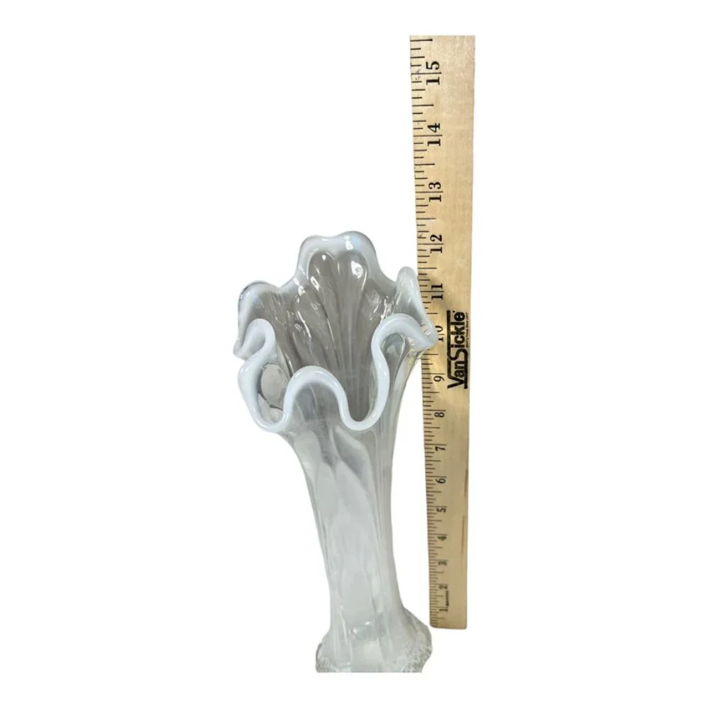 Vintage Swung Vase Opalescent White‎
